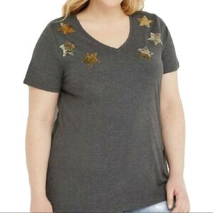 Lane Bryant Sequin Stars T-shirt NWT
